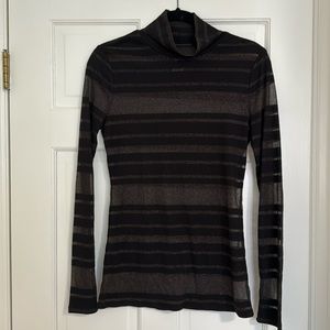 BCBGMaxAzria Metallic Sheer Turtleneck